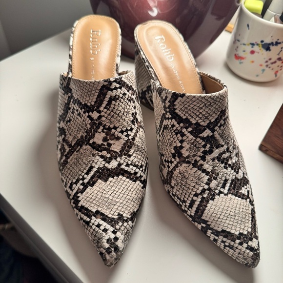 Roho by Joyce Adria snakeskin pointed toe heeled mule - Picture 3 of 8